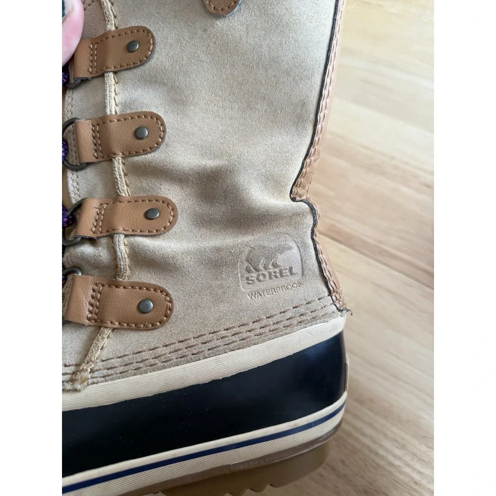 Sorel Joan Size 4 Waterproof Winter Boots‎ Purple And Blue Like New